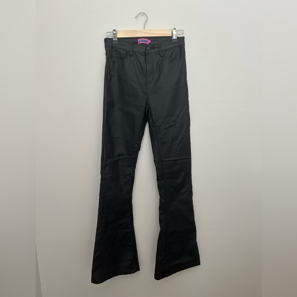 EDIKTED LUNA FAUX LEATHER FLARE JEANS - Picture 2 of 3
